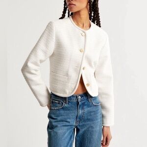 Abercrombie & Fitch Collarless Tweed Jacket NWT